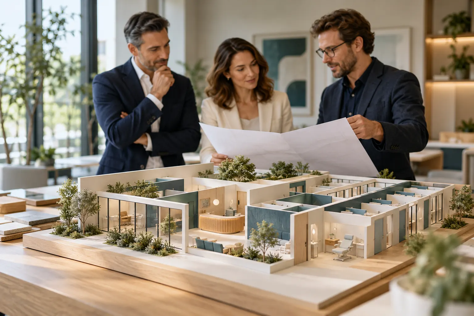 Planning a new clinic with an architectural model